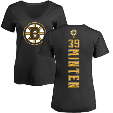 Black Women's Fraser Minten Boston Bruins Backer T-Shirt -